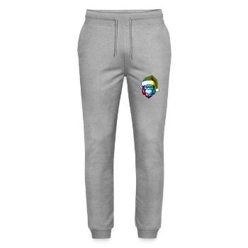 Affe Kopf Weihnachten Portät Bunt - Stanley/Stella Unisex Bio Jogginghose Mover  - Grau meliert - Vorne - Marisol (170cm) & Nik (191cm)