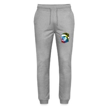 Adler Kopf Weihnachten Portät Bunt - Stanley/Stella Unisex Bio Jogginghose Mover  - Grau meliert - Vorne - Marisol (170cm) & Nik (191cm)