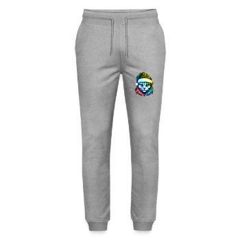 Cat Head Christmas Portrait Colorful - Stanley/Stella Mover Unisex Organic Jogging Trousers - heather grey - Front - Marisol (170cm) & Nik (191cm)