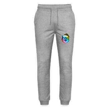 Pomeranian Christmas Portrait Pomeranian Dog Colorful - Stanley/Stella Mover Unisex Organic Jogging Trousers - heather grey - Front - Marisol (170cm) & Nik (191cm)