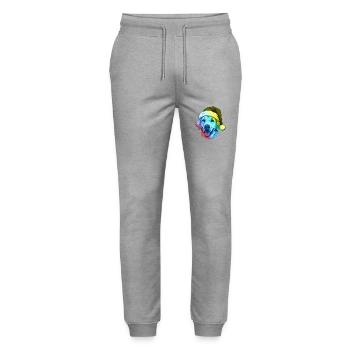 Labrador Hund Kopf Weihnachten Portät Bunt - Stanley/Stella Unisex Bio Jogginghose Mover  - Grau meliert - Vorne - Marisol (170cm) & Nik (191cm)