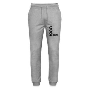 Limited Edition 1980 - Stanley/Stella Mover Unisex Organic Jogging Trousers - heather grey - Front - Marisol (170cm) & Nik (191cm)