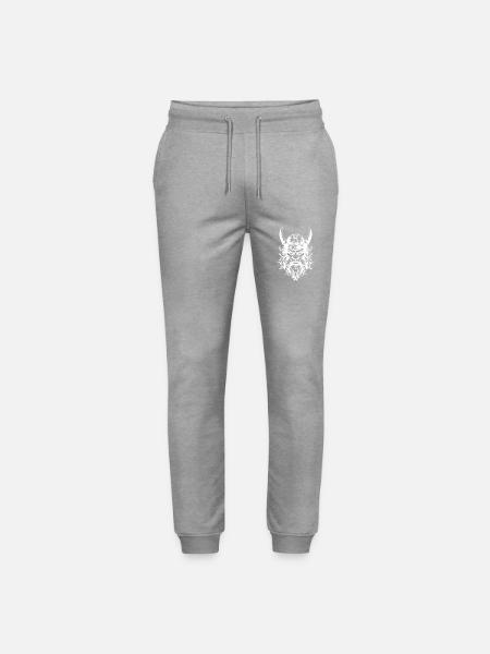 Viking Head Helmet - Stanley/Stella Mover Unisex Organic Jogging Trousers - heather grey