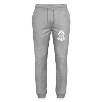 Spartan Warrior Gladiator Head - Stanley/Stella Mover Unisex Organic Jogging Trousers - heather grey - Front - Marisol (170cm) & Nik (191cm)