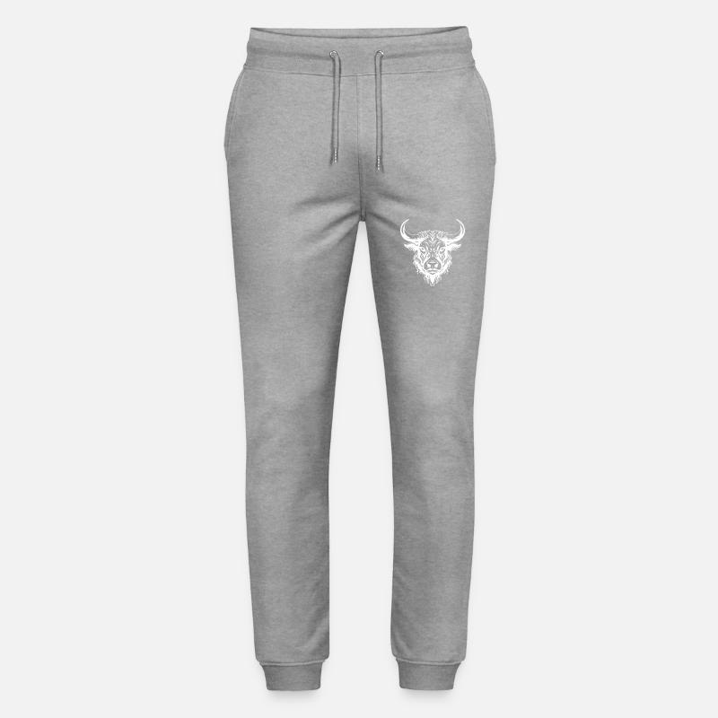 Tête de taureau Taureau Taureau - Pantalon de jogging bio MOVER Stanley/Stella unisexe - gris chiné