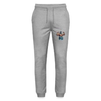 Bodybuilder Mythology Bodybuilding Muscles - Stanley/Stella Mover Unisex Organic Jogging Trousers - heather grey - Front - Marisol (170cm) & Nik (191cm)
