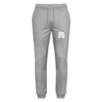 Infirmière Sage-Femme Accoucheuse Fleur - Pantalon de jogging bio MOVER Stanley/Stella unisexe - gris chiné - Devant - Marisol (170cm) & Nik (191cm)
