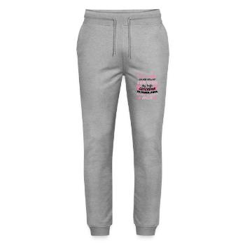 Schwester versucht das beste für dich finden - Stanley/Stella Unisex Bio Jogginghose Mover  - Grau meliert - Vorne - Marisol (170cm) & Nik (191cm)