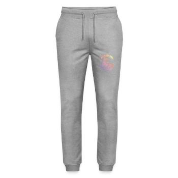 Duck Après Ski Team Saying Colorful - Stanley/Stella Mover Unisex Organic Jogging Trousers - heather grey - Front - Marisol (170cm) & Nik (191cm)