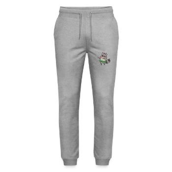 Washable dances nocturnal omnivore - Stanley/Stella Mover Unisex Organic Jogging Trousers - heather grey - Front - Marisol (170cm) & Nik (191cm)