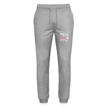 Prag Girls Tour Herz - Stanley/Stella Unisex Bio Jogginghose Mover  - Grau meliert - Vorne - Marisol (170cm) & Nik (191cm)