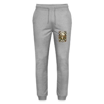 Bauernhof-Bierfreude Hopfen und Malz Landwirt - Stanley/Stella Unisex Bio Jogginghose Mover  - Grau meliert - Vorne - Marisol (170cm) & Nik (191cm)