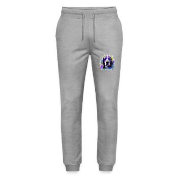 Beagle Dog Head Portrait Colorful - Stanley/Stella Mover Unisex Organic Jogging Trousers - heather grey - Front - Marisol (170cm) & Nik (191cm)