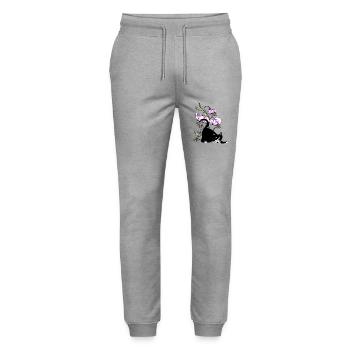 Cat - Stanley/Stella Mover Unisex Organic Jogging Trousers - heather grey - Front - Marisol (170cm) & Nik (191cm)
