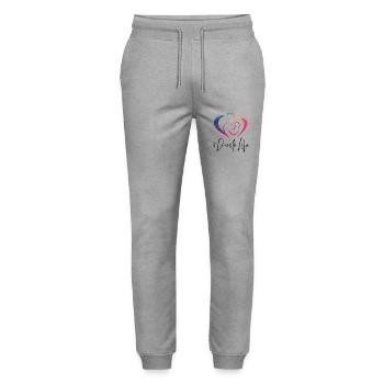 Doula Birth Worker Rainbow - Stanley/Stella Mover Unisex Organic Jogging Trousers - heather grey - Front - Marisol (170cm) & Nik (191cm)