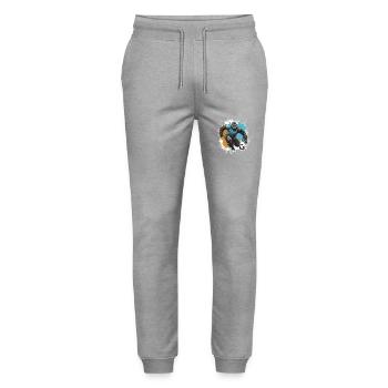 Gorilla Soccer Sports Team - Stanley/Stella Mover Unisex Organic Jogging Trousers - heather grey - Front - Marisol (170cm) & Nik (191cm)