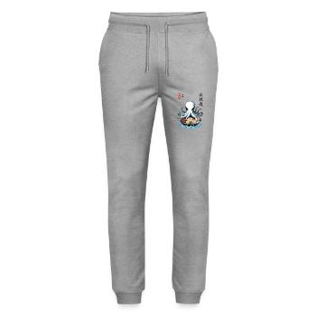 Japanische Küche Ukiyo-E Stil Meer Essen Design - Stanley/Stella Unisex Bio Jogginghose Mover  - Grau meliert - Vorne - Marisol (170cm) & Nik (191cm)