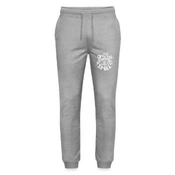 Sei jemandes Grund zum Lächeln - Stanley/Stella Unisex Bio Jogginghose Mover  - Grau meliert - Vorne - Marisol (170cm) & Nik (191cm)