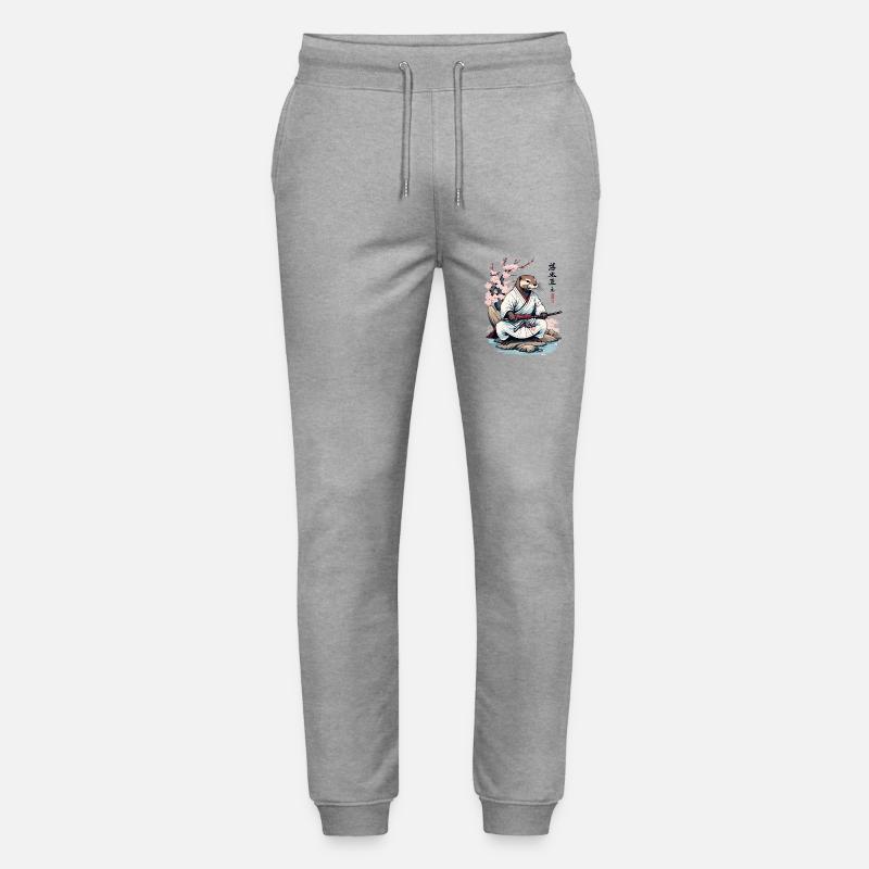 Otter Samurai süßes Japan Ukiyo-E Vintage Design - Stanley/Stella Unisex Bio Jogginghose Mover  - Grau meliert