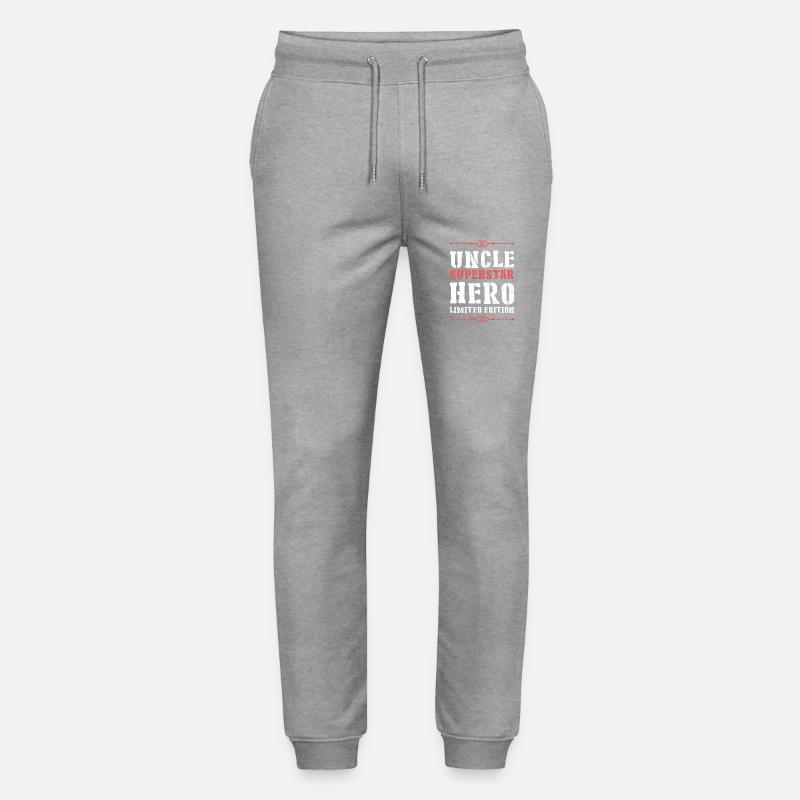 Bester Onkel Held Spruch - Stanley/Stella Unisex Bio Jogginghose Mover  - Grau meliert