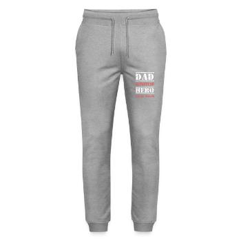 Best Daddy Star Dad Dad Dad - Stanley/Stella Mover Unisex Organic Jogging Trousers - heather grey - Front - Marisol (170cm) & Nik (191cm)