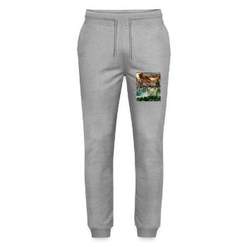 Prag, Tschechische Republik, Europa - Stanley/Stella Unisex Bio Jogginghose Mover  - Grau meliert - Vorne - Marisol (170cm) & Nik (191cm)