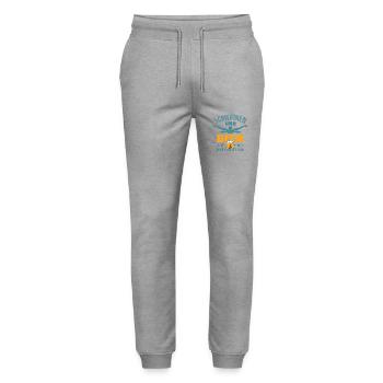 Schwimmen & Bier - darum bin ich hier - Stanley/Stella Unisex Bio Jogginghose Mover  - Grau meliert - Vorne - Marisol (170cm) & Nik (191cm)