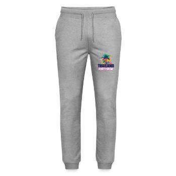 Vacances de l’équipage de fête en Thaïlande - Pantalon de jogging bio MOVER Stanley/Stella unisexe - gris chiné - Devant - Marisol (170cm) & Nik (191cm)