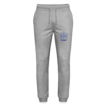 1992 Geburtstag Sauerländer Original Whiskey blau - Stanley/Stella Unisex Bio Jogginghose Mover  - Grau meliert - Vorne - Marisol (170cm) & Nik (191cm)