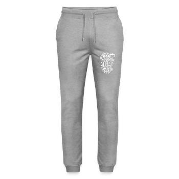 Les meilleures choses de la vie sont douces - Pantalon de jogging bio MOVER Stanley/Stella unisexe - gris chiné - Devant - Marisol (170cm) & Nik (191cm)