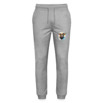 Elch Pop Art Kopf - Stanley/Stella Unisex Bio Jogginghose Mover  - Grau meliert - Vorne - Marisol (170cm) & Nik (191cm)