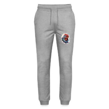 Hahn Pop Art Kopf - Stanley/Stella Unisex Bio Jogginghose Mover  - Grau meliert - Vorne - Marisol (170cm) & Nik (191cm)