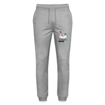 Professinonal Napper Cow Sleeping Late Riser - Stanley/Stella Mover Unisex Organic Jogging Trousers - heather grey - Front - Marisol (170cm) & Nik (191cm)