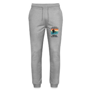 Humorous Mountain Bike Humor Mountain Bike - Stanley/Stella Mover Unisex Organic Jogging Trousers - heather grey - Front - Marisol (170cm) & Nik (191cm)