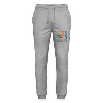 Limited Edition Since 1958 Birthday Vintage 1958 - Stanley/Stella Mover Unisex Organic Jogging Trousers - heather grey - Front - Marisol (170cm) & Nik (191cm)