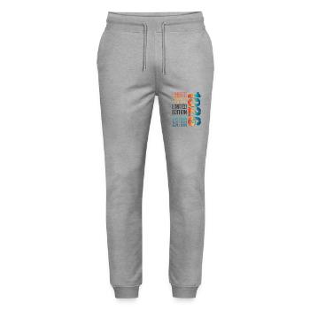 Limited Edition Since 1926 Birthday Vintage 1926 - Stanley/Stella Mover Unisex Organic Jogging Trousers - heather grey - Front - Marisol (170cm) & Nik (191cm)