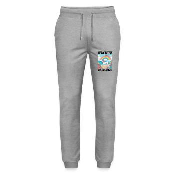 Life is better at the beach Einhorn - Stanley/Stella Unisex Bio Jogginghose Mover  - Grau meliert - Vorne - Marisol (170cm) & Nik (191cm)
