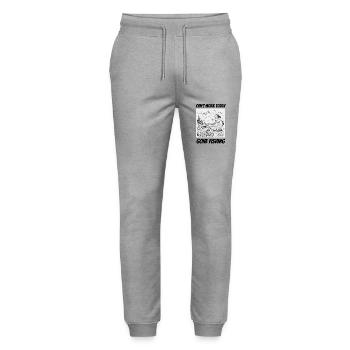 Can't work today gone fishing - Stanley/Stella Mover Unisex Organic Jogging Trousers - heather grey - Front - Marisol (170cm) & Nik (191cm)