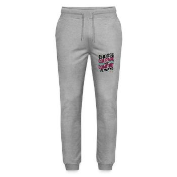 Courage Over Comfort: Inspirational Digital Art - Stanley/Stella Mover Unisex Organic Jogging Trousers - heather grey - Front - Marisol (170cm) & Nik (191cm)