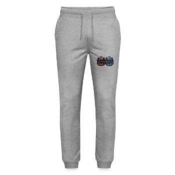 Deer Deer Roebuck Vintage Retro Woodland Animals - Stanley/Stella Mover Unisex Organic Jogging Trousers - heather grey - Front - Marisol (170cm) & Nik (191cm)