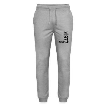 Birthday May 1977 May born in May - Stanley/Stella Mover Unisex Organic Jogging Trousers - heather grey - Front - Marisol (170cm) & Nik (191cm)