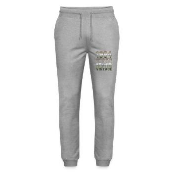 Limited Edition seit 1994 Geburtstag Vintage 1994 - Stanley/Stella Unisex Bio Jogginghose Mover  - Grau meliert - Vorne - Marisol (170cm) & Nik (191cm)