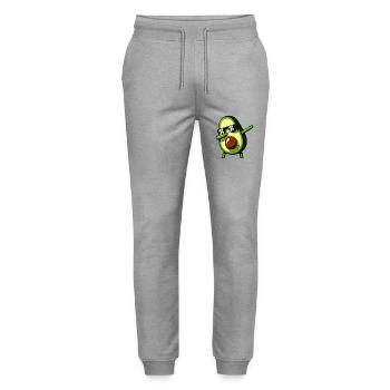 Dabbing Avocado Funny Vegan - Stanley/Stella Mover Unisex Organic Jogging Trousers - heather grey - Front - Marisol (170cm) & Nik (191cm)
