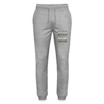 Limited Edition seit 2020 Geburtstag Vintage 2020 - Stanley/Stella Unisex Bio Jogginghose Mover  - Grau meliert - Vorne - Marisol (170cm) & Nik (191cm)