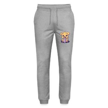 Hund der Bubble Tee trinkt Boba and Dogs Anime - Stanley/Stella Unisex Bio Jogginghose Mover  - Grau meliert - Vorne - Marisol (170cm) & Nik (191cm)