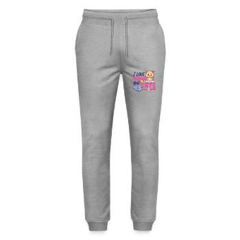 Bingo Player Cat I Love Bingo And - Stanley/Stella Mover Unisex Organic Jogging Trousers - heather grey - Front - Marisol (170cm) & Nik (191cm)
