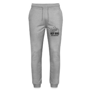 Hot Dog Adult Hot Dog Connoisseur - Stanley/Stella Mover Unisex Organic Jogging Trousers - heather grey - Front - Marisol (170cm) & Nik (191cm)