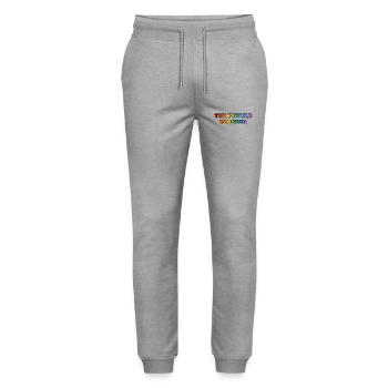 Die Zukunft ist queer - Stanley/Stella Unisex Bio Jogginghose Mover  - Grau meliert - Vorne - Marisol (170cm) & Nik (191cm)