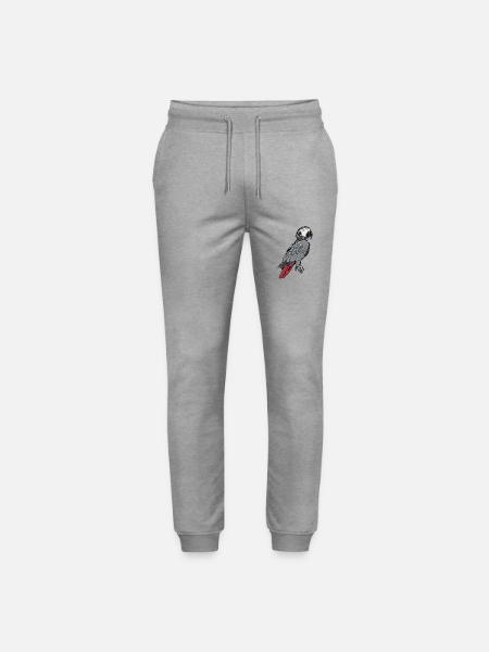 African grey parrots - Stanley/Stella Mover Unisex Organic Jogging Trousers - heather grey