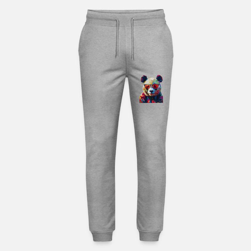 Geometric Panda 1 - Stanley/Stella Unisex Bio Jogginghose Mover  - Grau meliert